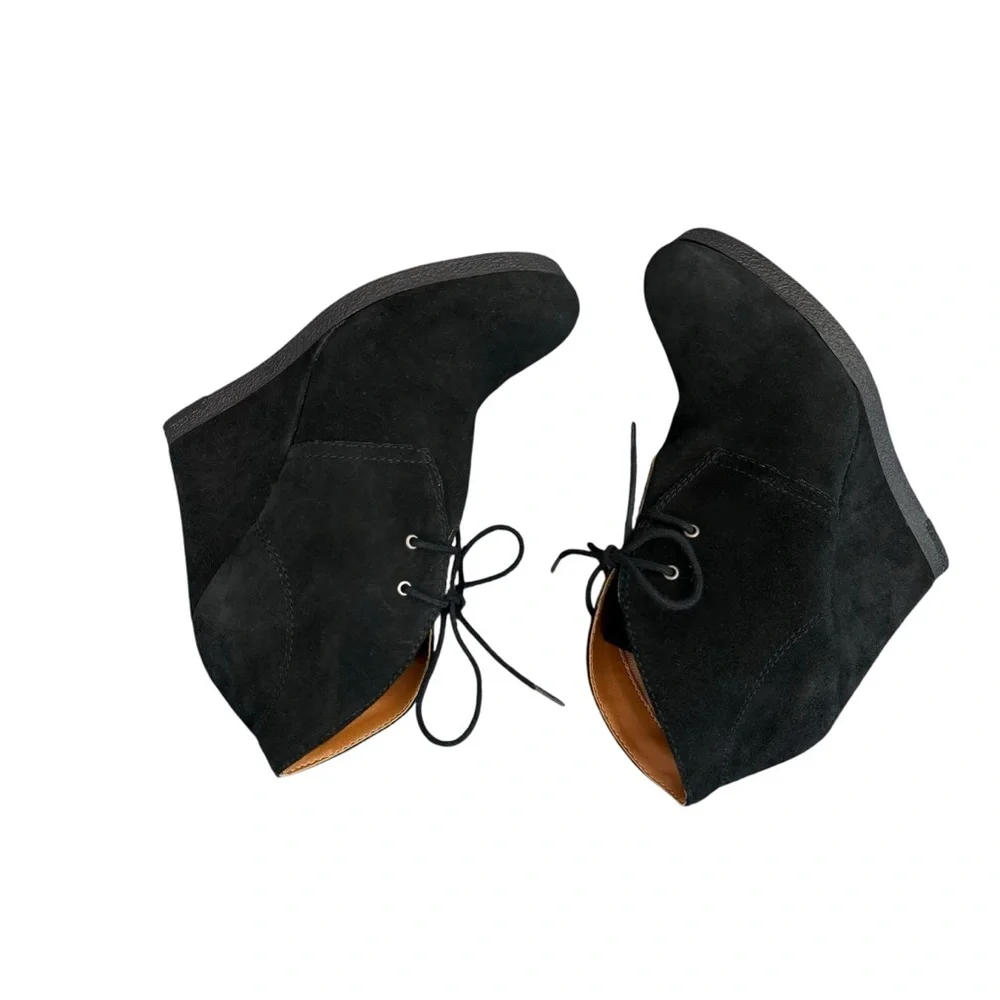 Nine West American Collection Next Win Black Suede Wedge Booties
